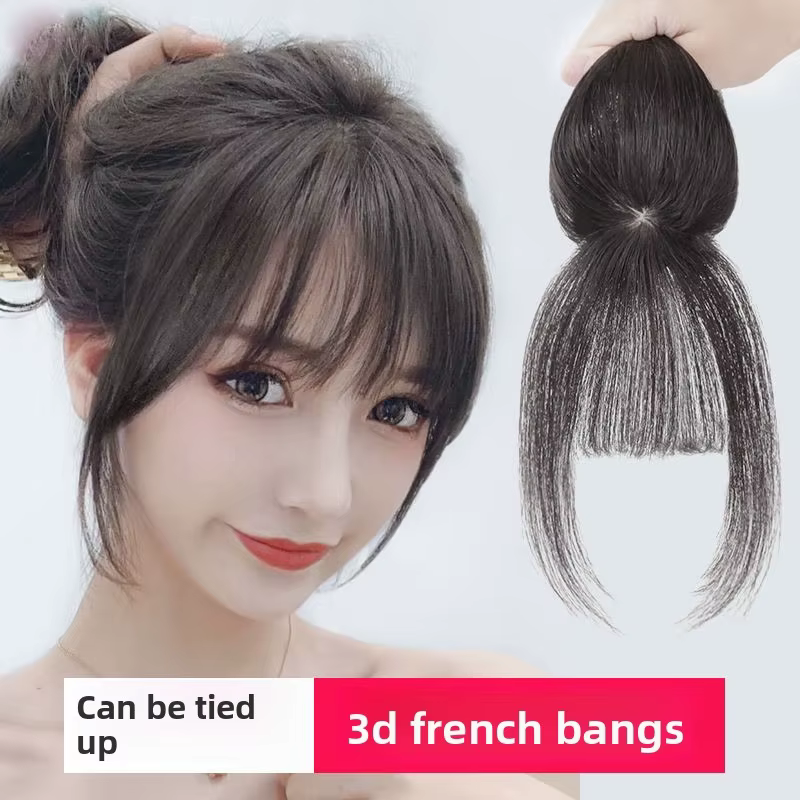 Frange de cheveux frange latérale pour femmes 3D partie centrale fausse frange Extensions à clips po