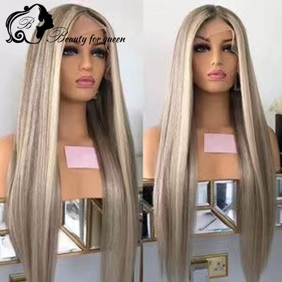 # Perruque Bob 6/60 en cheveux humains, Lace Front transparente 13x4, haute densité, cheveux raides,