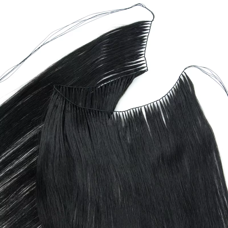 Extensions de cheveux naturels en plumes, non-Remy, invisibles, avec micro-anneaux, trame de 100 mèc
