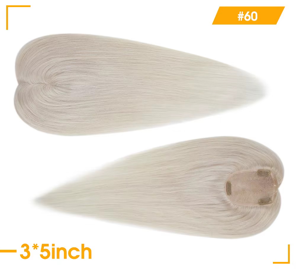 Full Shine Hair Topper pour femme, cheveux humains Remy, cheveux à clip, partie libre, base mono, do