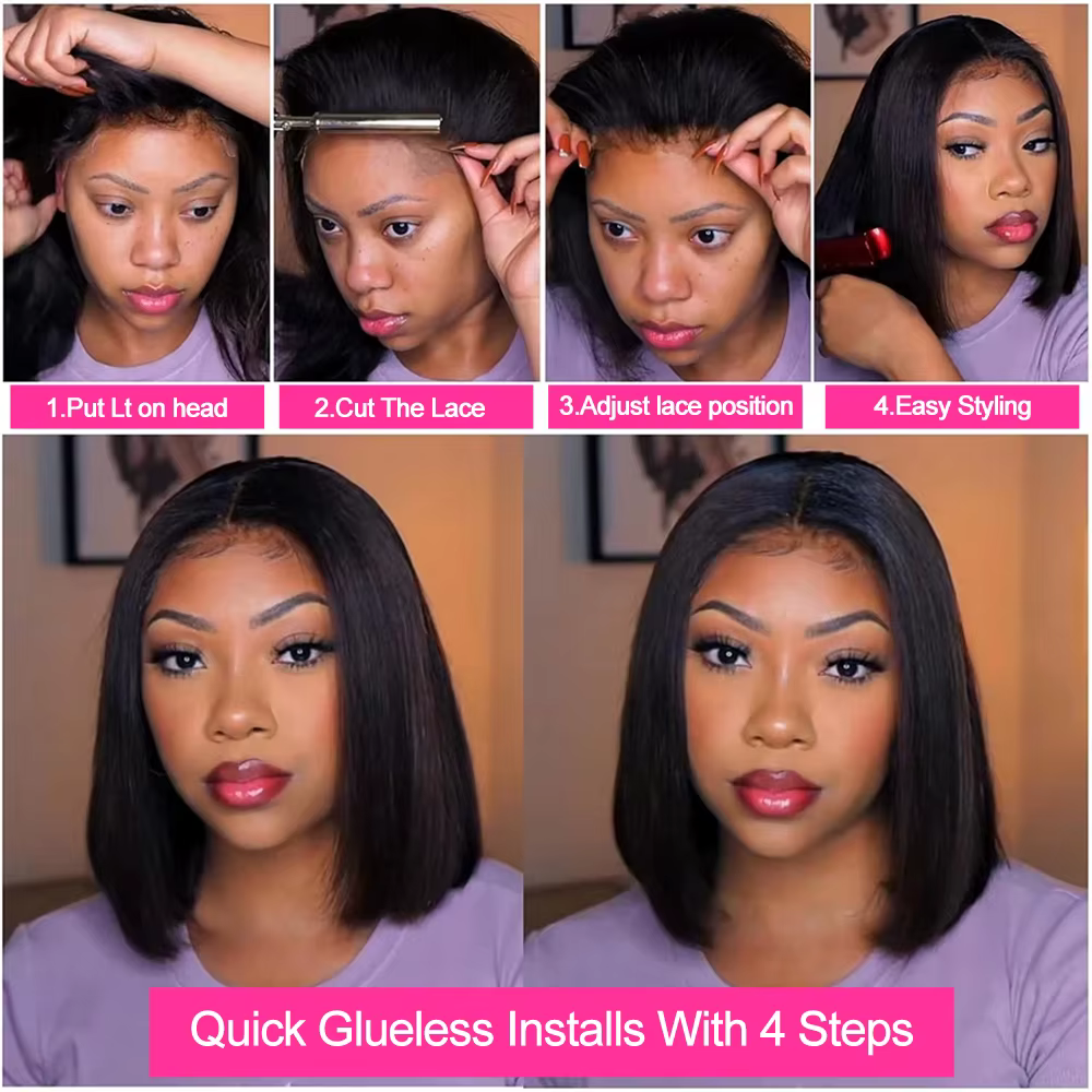 Perruque Cheveux Humains 100% Perruques Cheveux Humains Sans Colle Perruque Afro Naturelle Humain pe