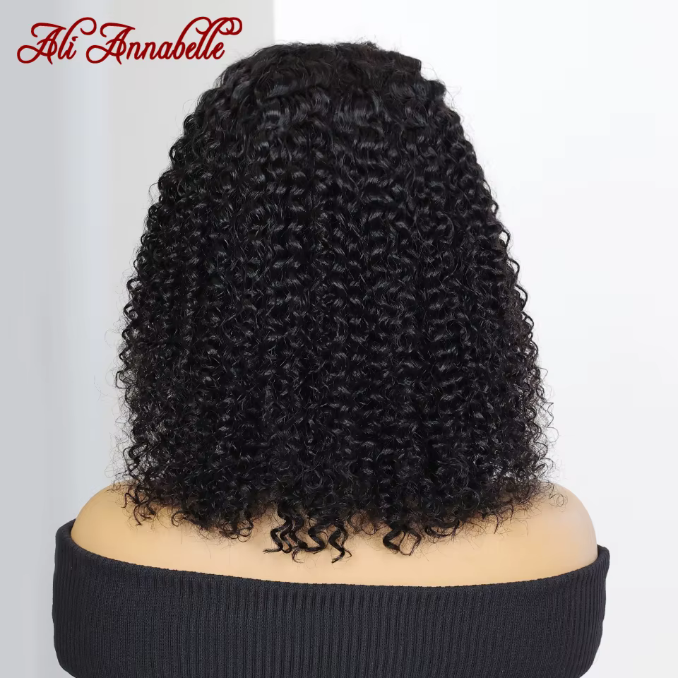 Ali Annabelle court Bob crépus bouclés 13x4 dentelle frontale perruque cheveux humains dentelle avan