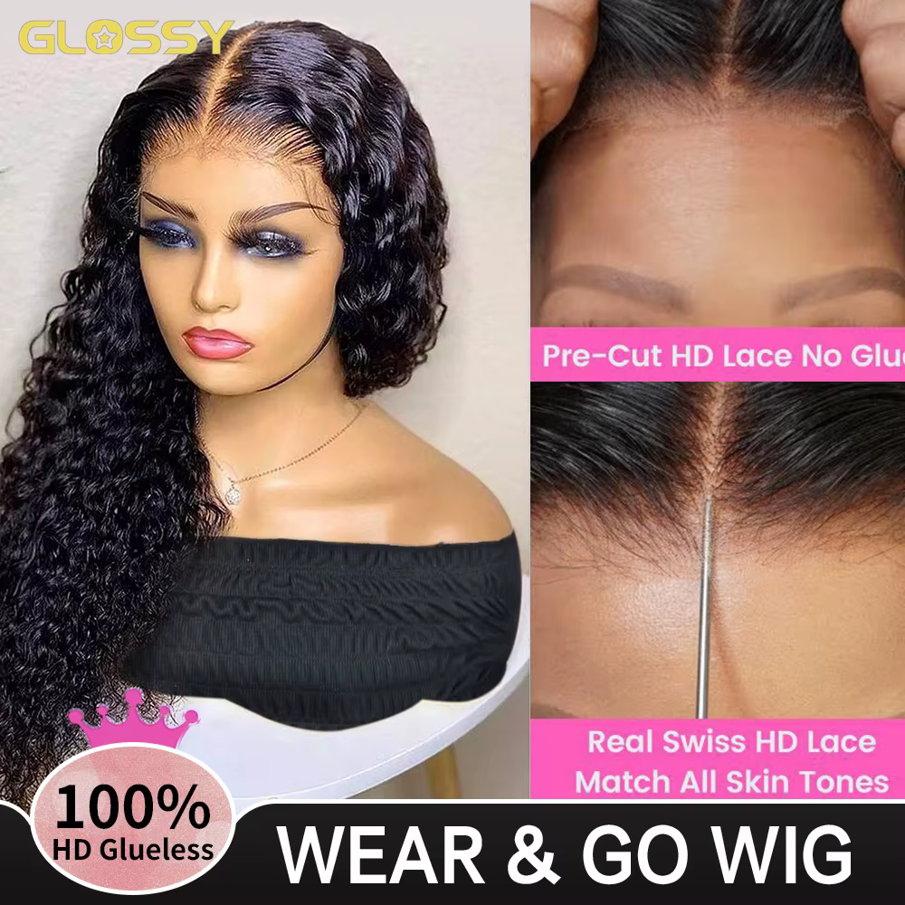 Wear And Go – perruque Lace Front Wig naturelle bouclée sans colle, cheveux humains, prêtes à pré-ép