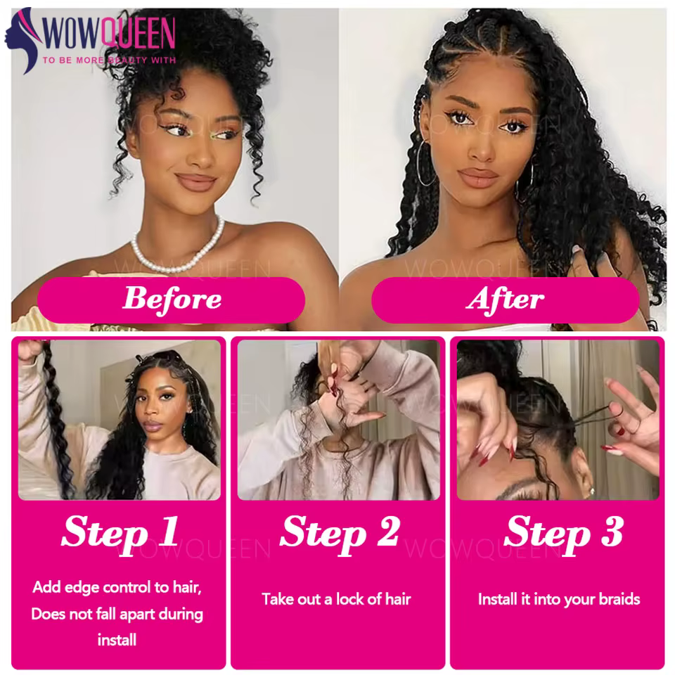 Deep Wave Cheveux Humain En Vrac Pour Tissage Bouclé Cheveux Humain Tresse Meches Boho Brésilien 100