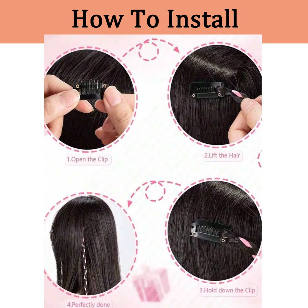 2 extensions de cheveux synthétiques tressées à clipser de 18 pouces, style bohème, en fibre haute t