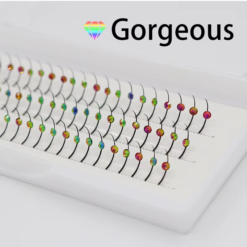 Extensions de cils diamantées scintillantes, extensions de cils classiques brillantes, cils individu