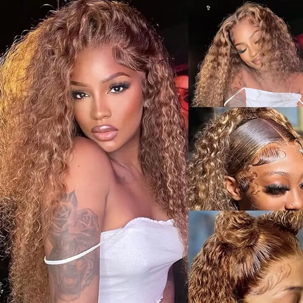Perruque Lace Frontal Wig Deep Wave 13x4HD, cheveux humains sans colle, réutilisables, 5x5, cheveux 