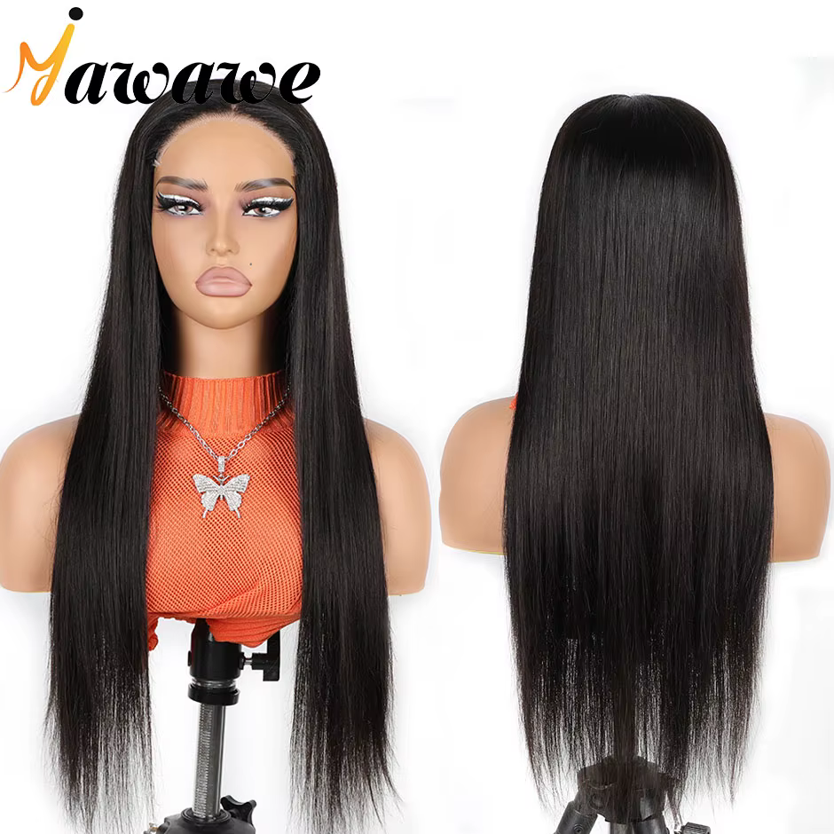 Yawawe cheveux 6X4 perruque sans colle cheveux humains prêt à porter perruques pour les femmes droit