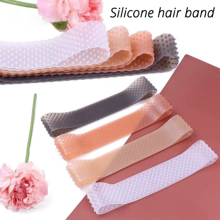 1 pièce par paquet silicone élastique perruque poignée bandeau sport yoga résistant à la sueur antid