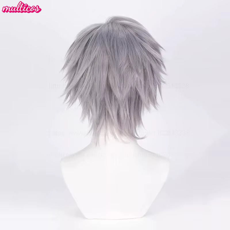 Jusqu'à la perruque de Cosplay Alien Stage Cosplay argent gris résistant à la chaleur cheveux specta