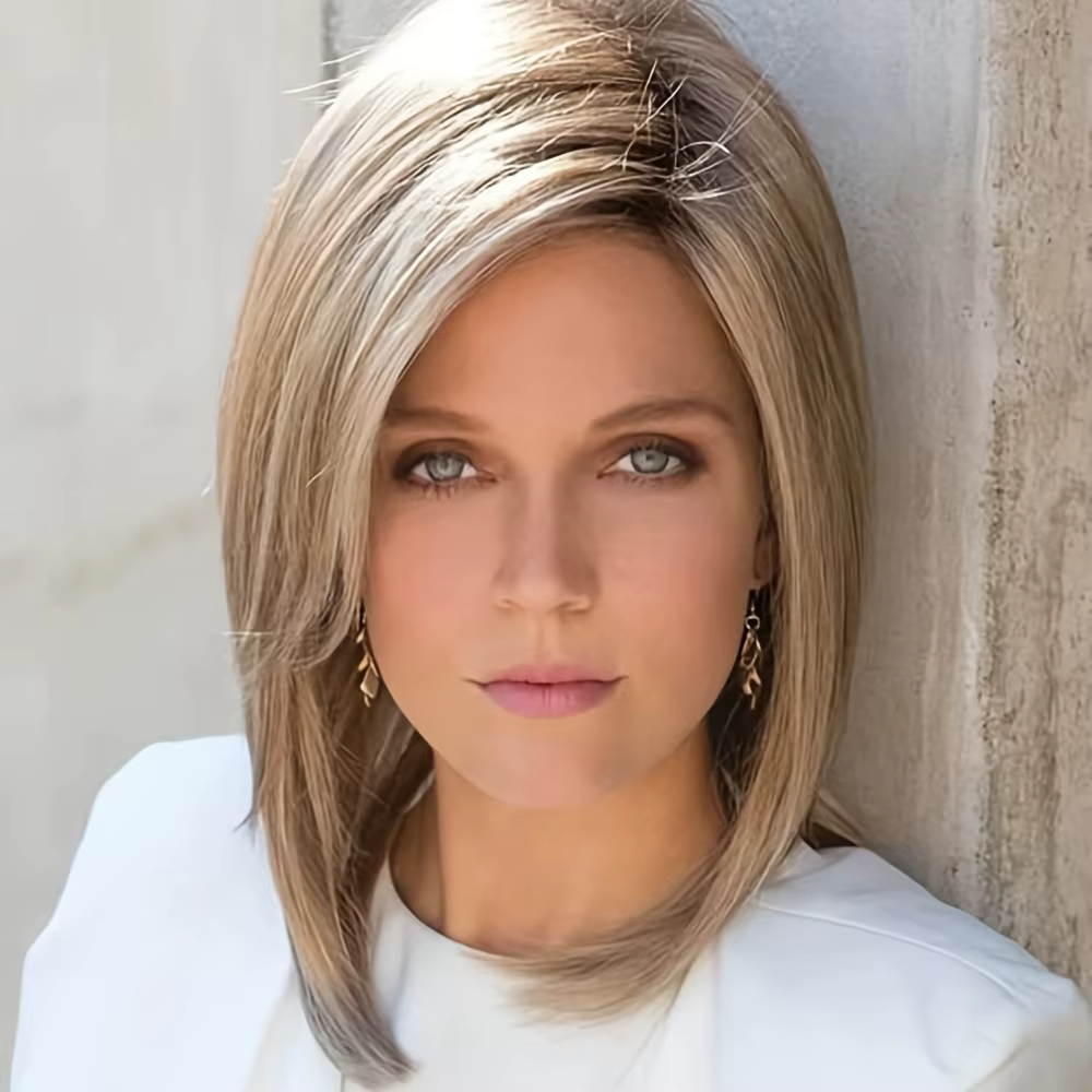 Perruque exclusive en fibre synthétique pour dames blondes élégantes, adaptée à un usage quotidien e