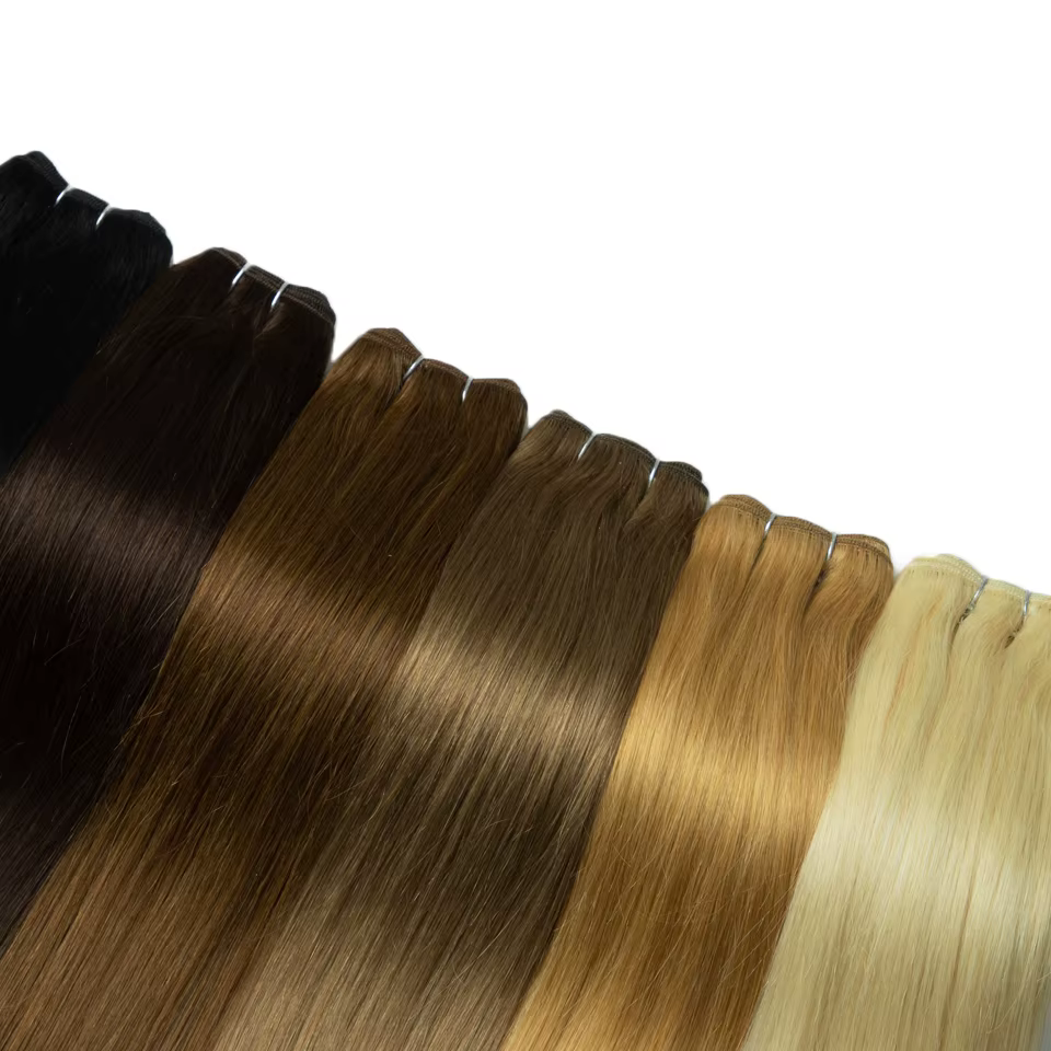 Lots de mèches de cheveux naturels élégants pour femmes 4 # Extensions de cheveux humains couleur