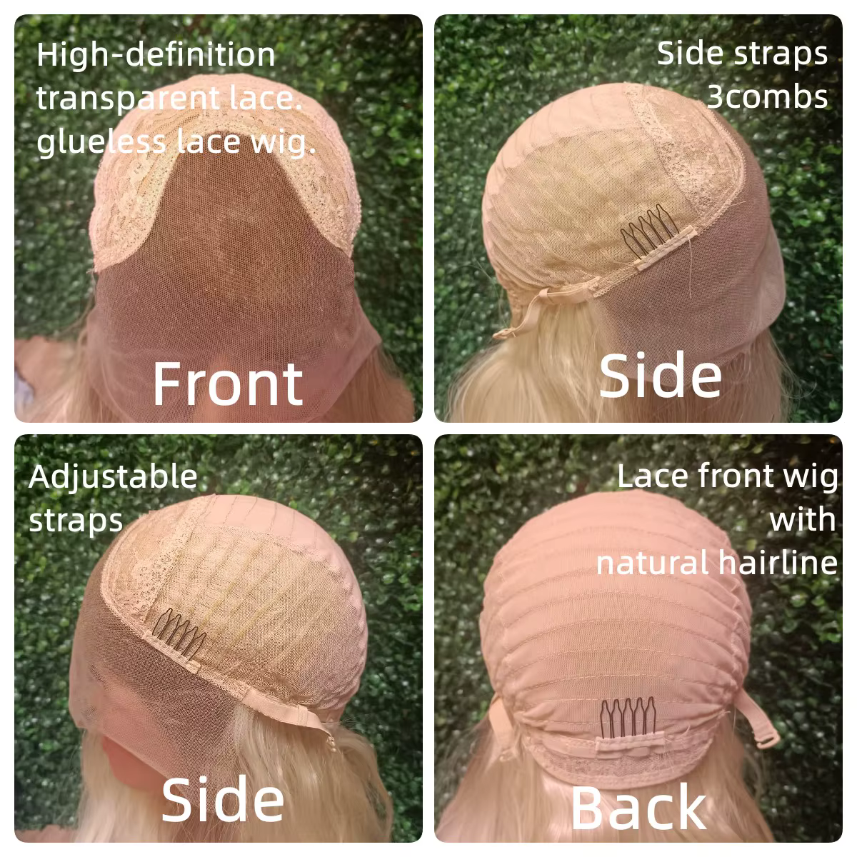 26 pouces Ombre blond doré ombre racines vague profonde 13*4 HD Transparent dentelle perruques vague
