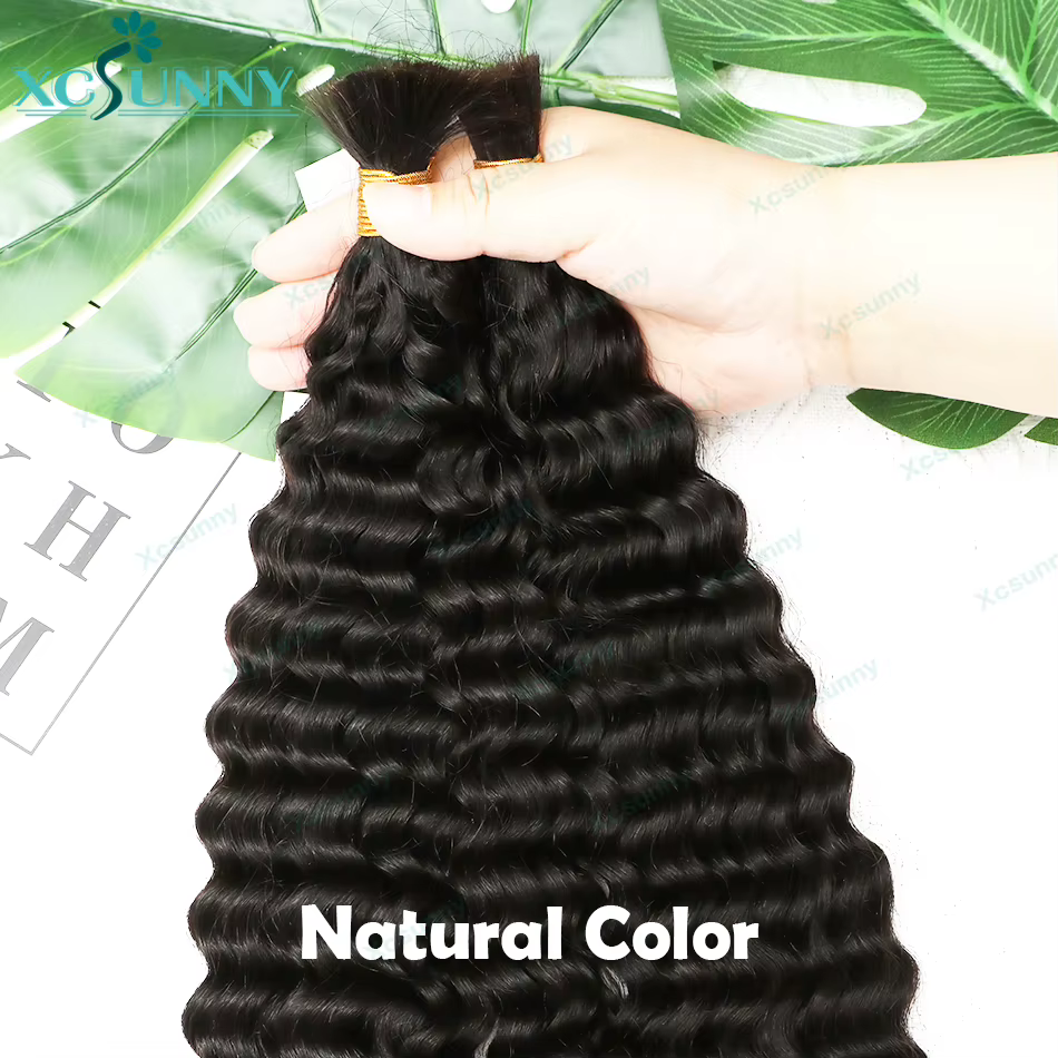 Boho tresses Extensions de cheveux humains paquets en vrac cheveux humains pour tressage bouclés lâc