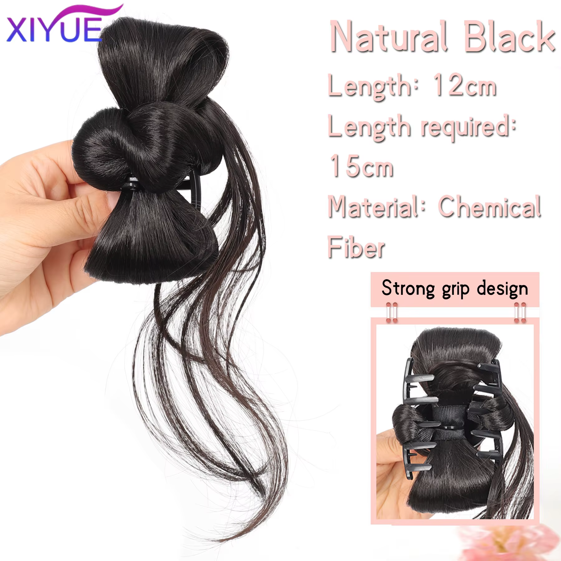 Perruque chignon de Style synthétique, faux cheveux, brosse à griffes, barbe de Dragon brillante, bo