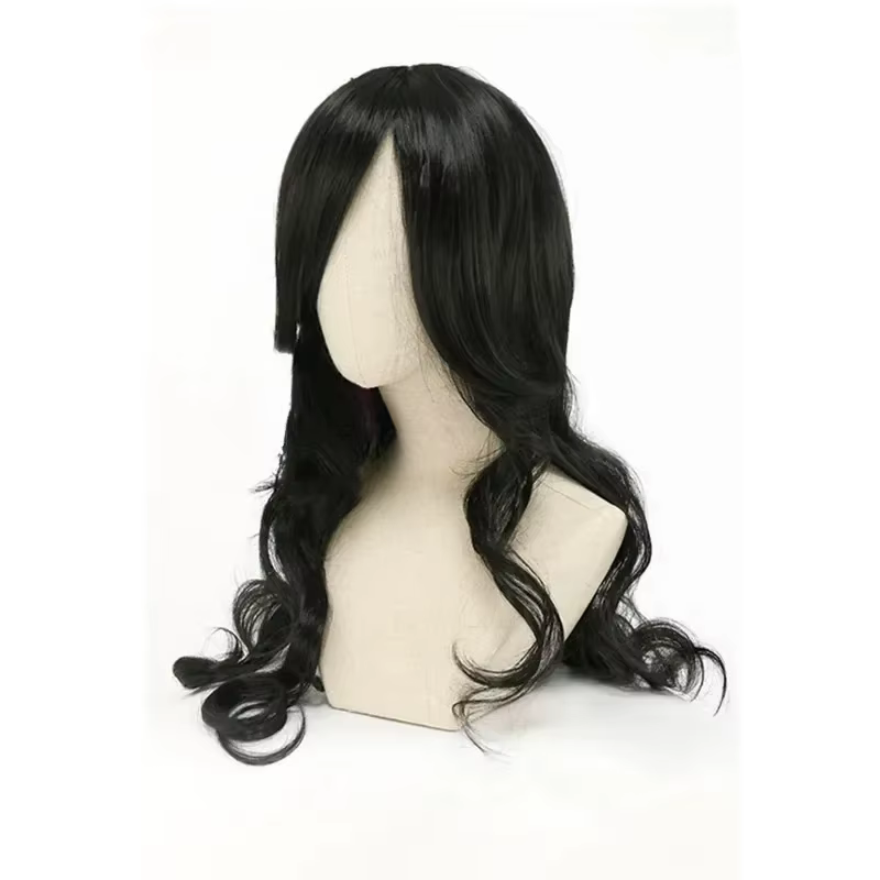Anime Shego Cosplay perruque 80 cm longue vague bouclée noir perruque Cosplay cheveux résistant à la