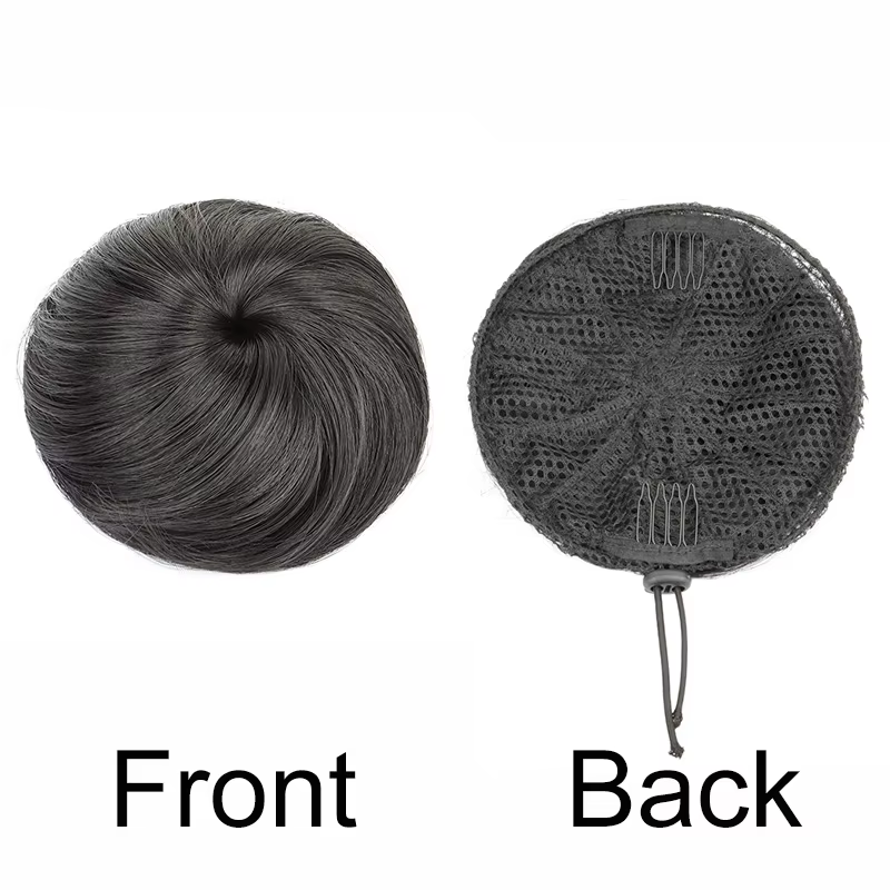 WIGSIN – Chignon synthétique court et lisse, Extension capillaire à Clip, postiche noire et brune po