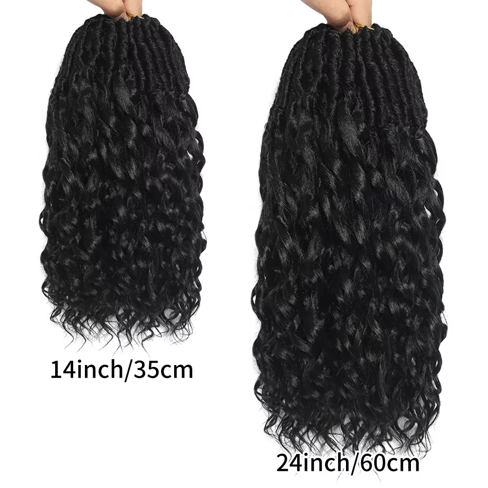 Faux Locs profonds Crochet cheveux pour femmes noires 7 paquets pré-bouclés déesse Locs Crochet chev