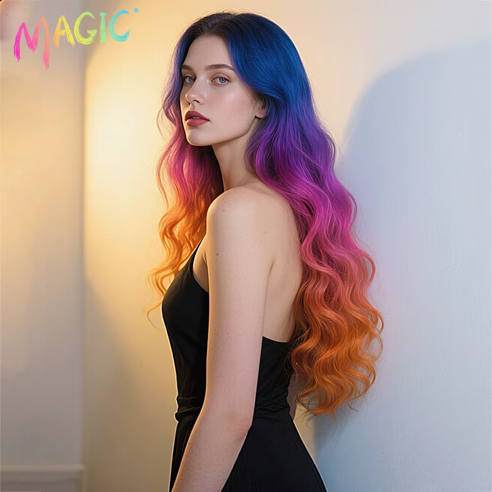 MAGIC Anna 24 pouces Crochet cheveux synthétiques vague d'eau tressage Extensions de cheveux Ombre a
