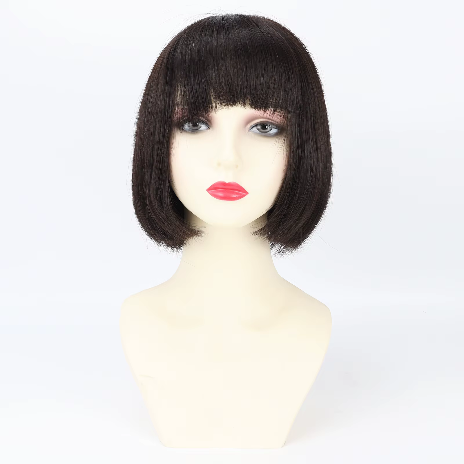 Perruque supérieure en soie avec dentelle avant courte Bob coupe lutin perruque pour femmes 100% che