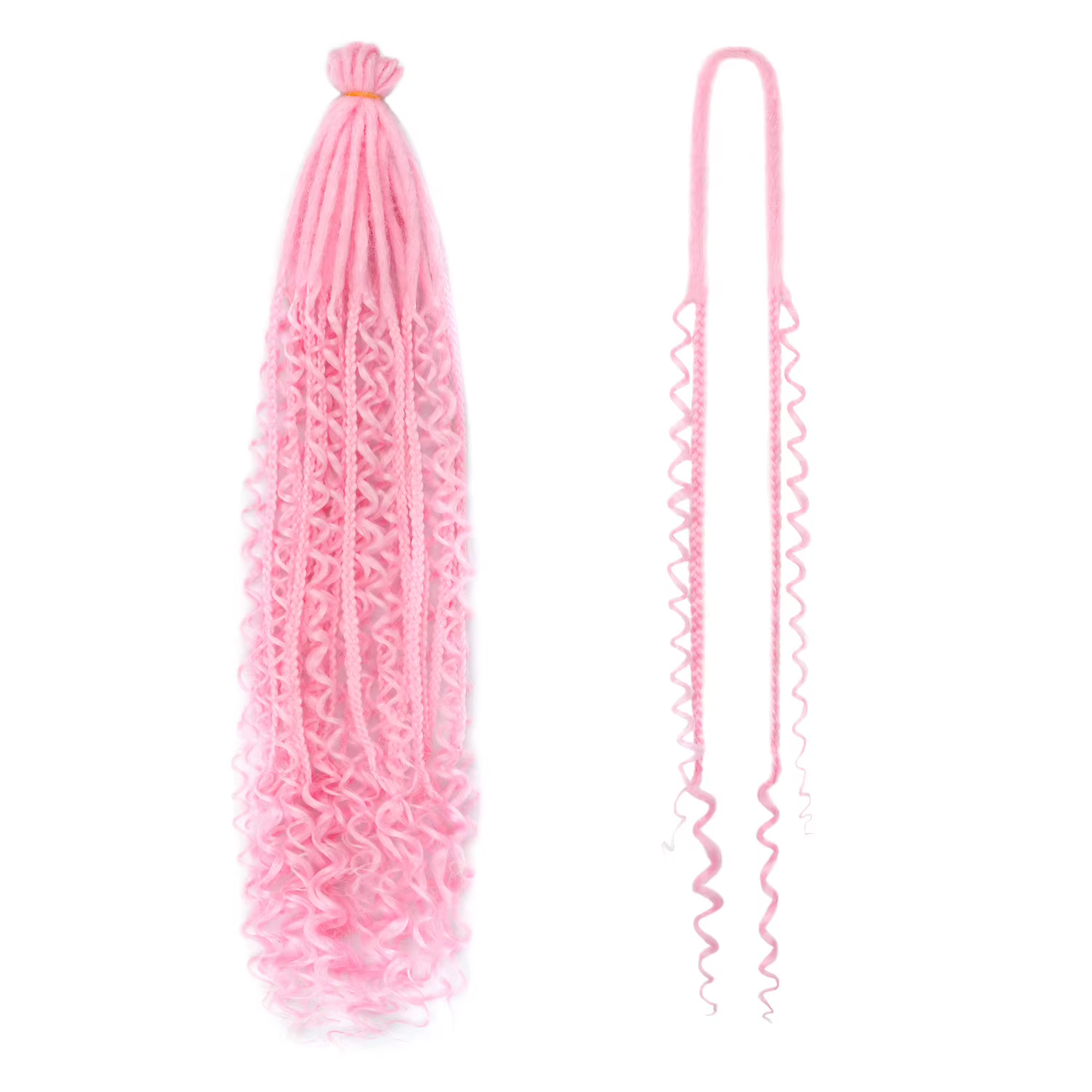 Extensions de dreadlocks synthétiques bouclées de 24 pouces, style bohème, 10 pièces, avec tresses b