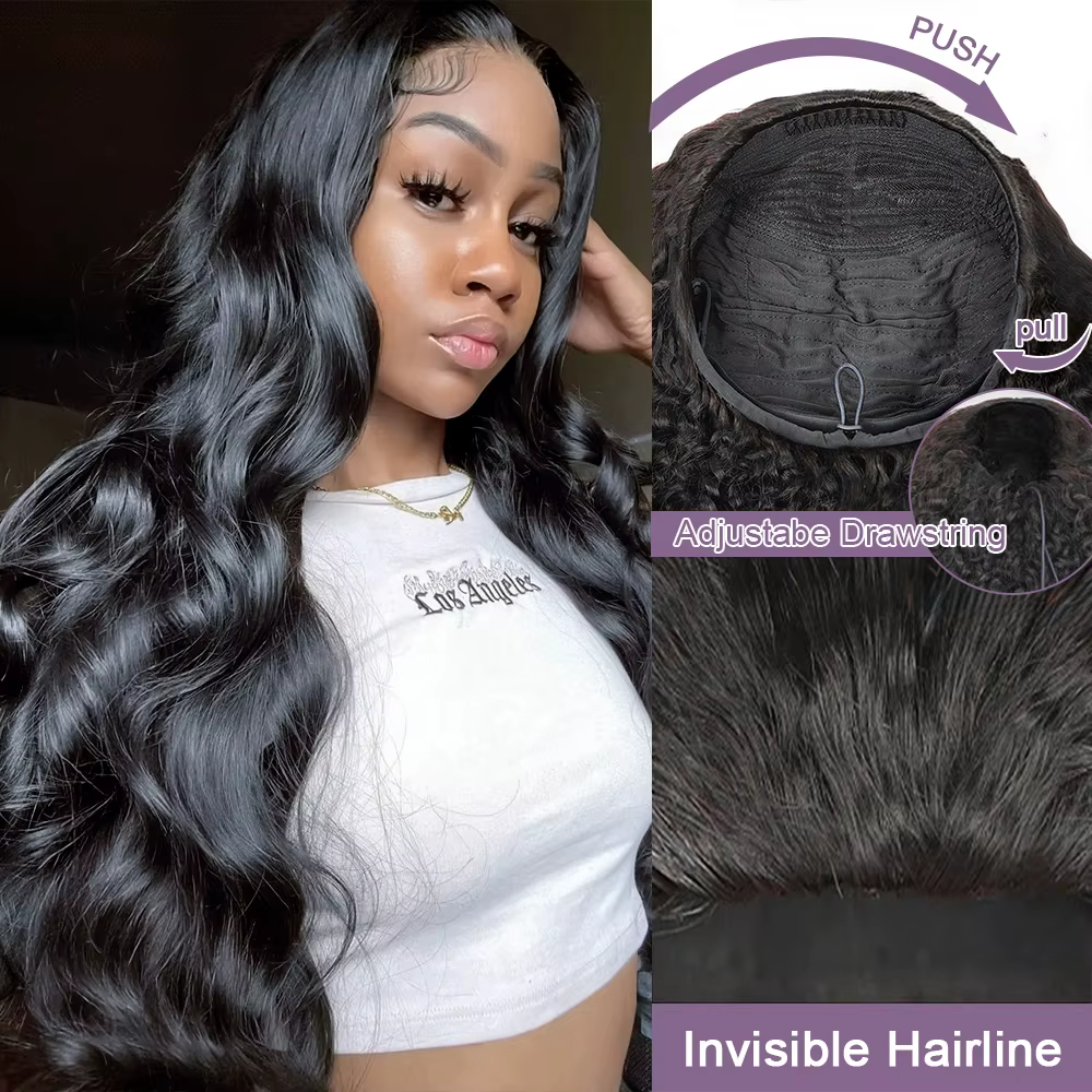 Nouvelle perruque 3-en-1 en cheveux humains, ondulée, densité 250%, avec bandeau, cordon de serrage,