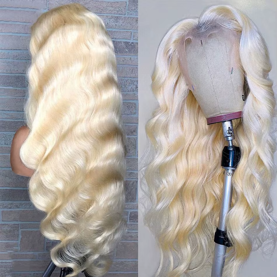 13x6 HD Transparent 613 Blonde dentelle frontale perruques de cheveux humains péruvien vague de corp