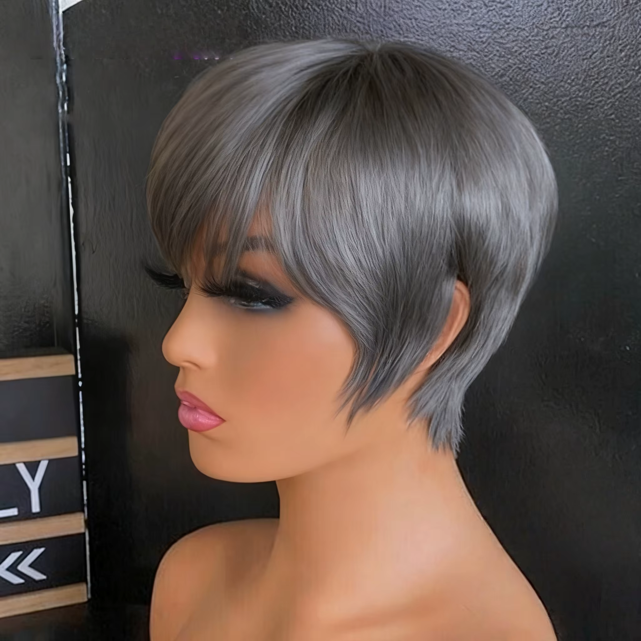 Perruques de cheveux humains Blonde perruque de cheveux humains avec frange perruques pour femmes Re
