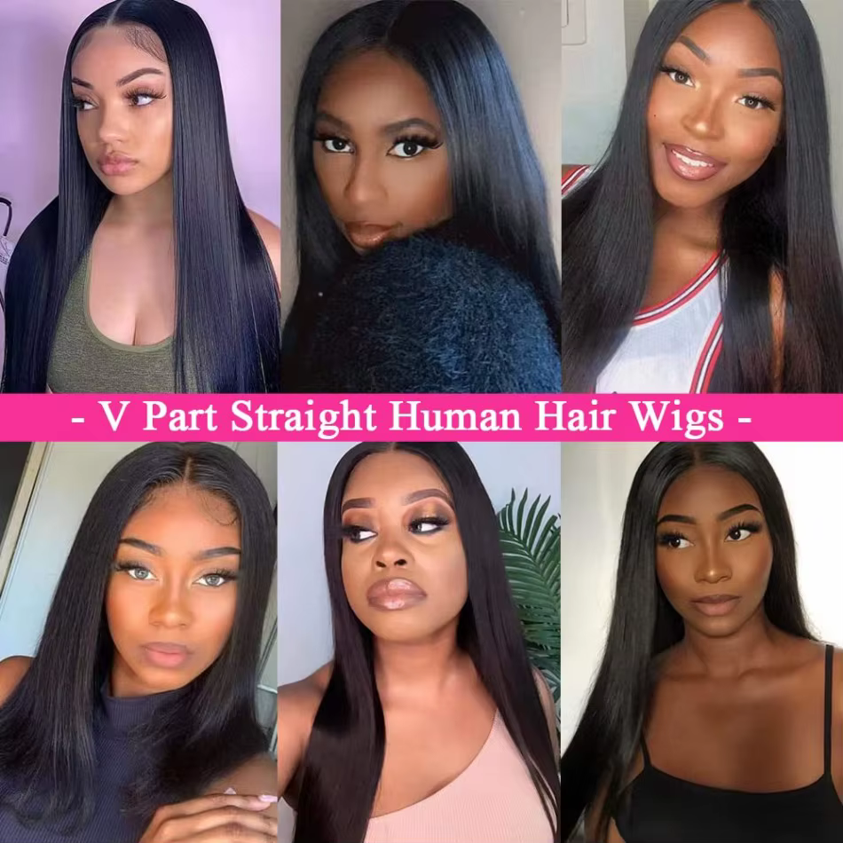 V partie perruques cheveux humains droite brésilienne perruques de cheveux humains pour les femmes n