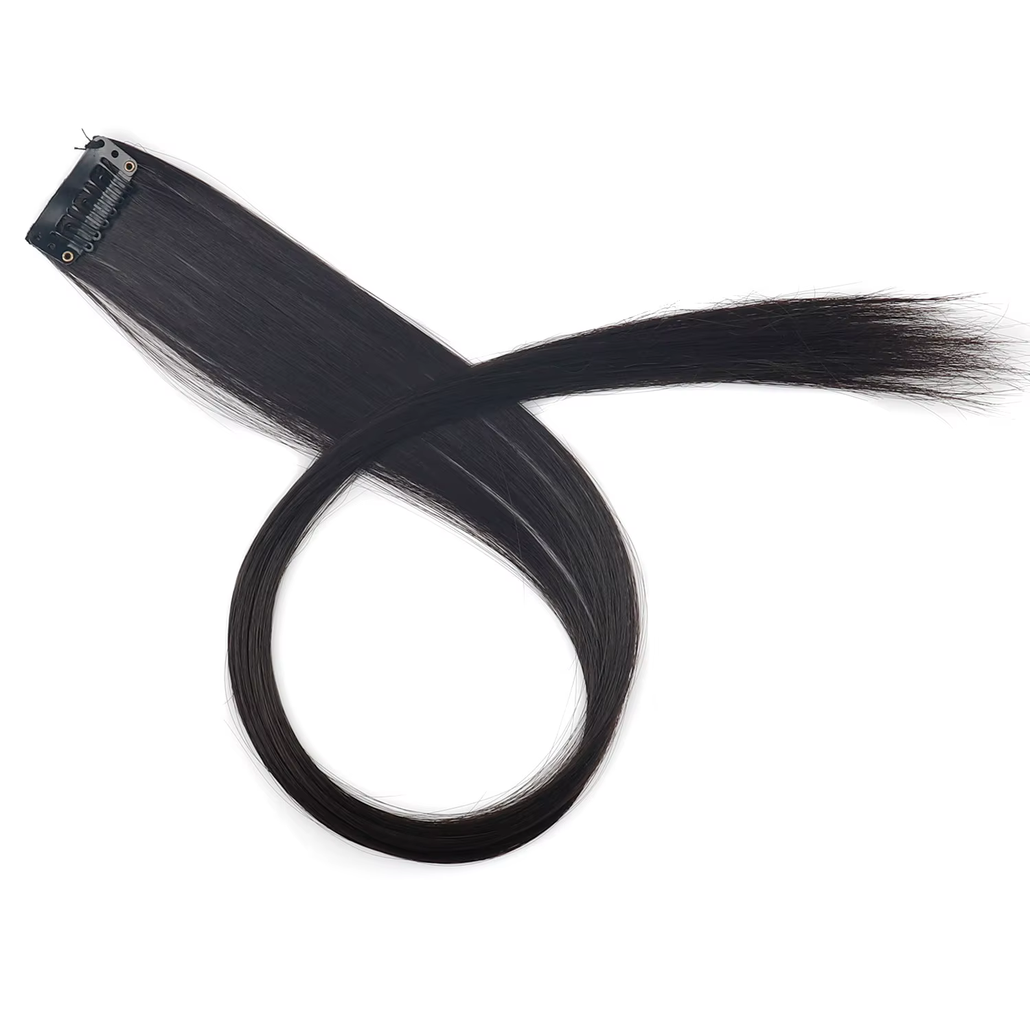 Extensions de cheveux synthétiques colorées à clipser, mèches de fête arc-en-ciel, longues et droite
