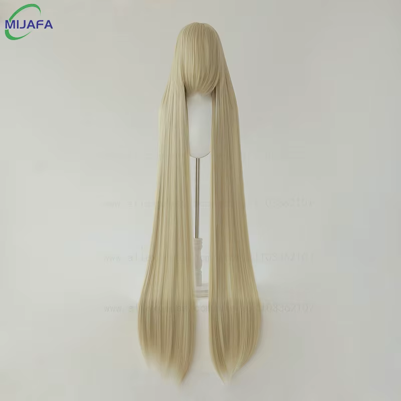 700g haute qualité 59 "150 cm longue perruque de Cosplay droite avec Bang blond brun rouge vert bleu