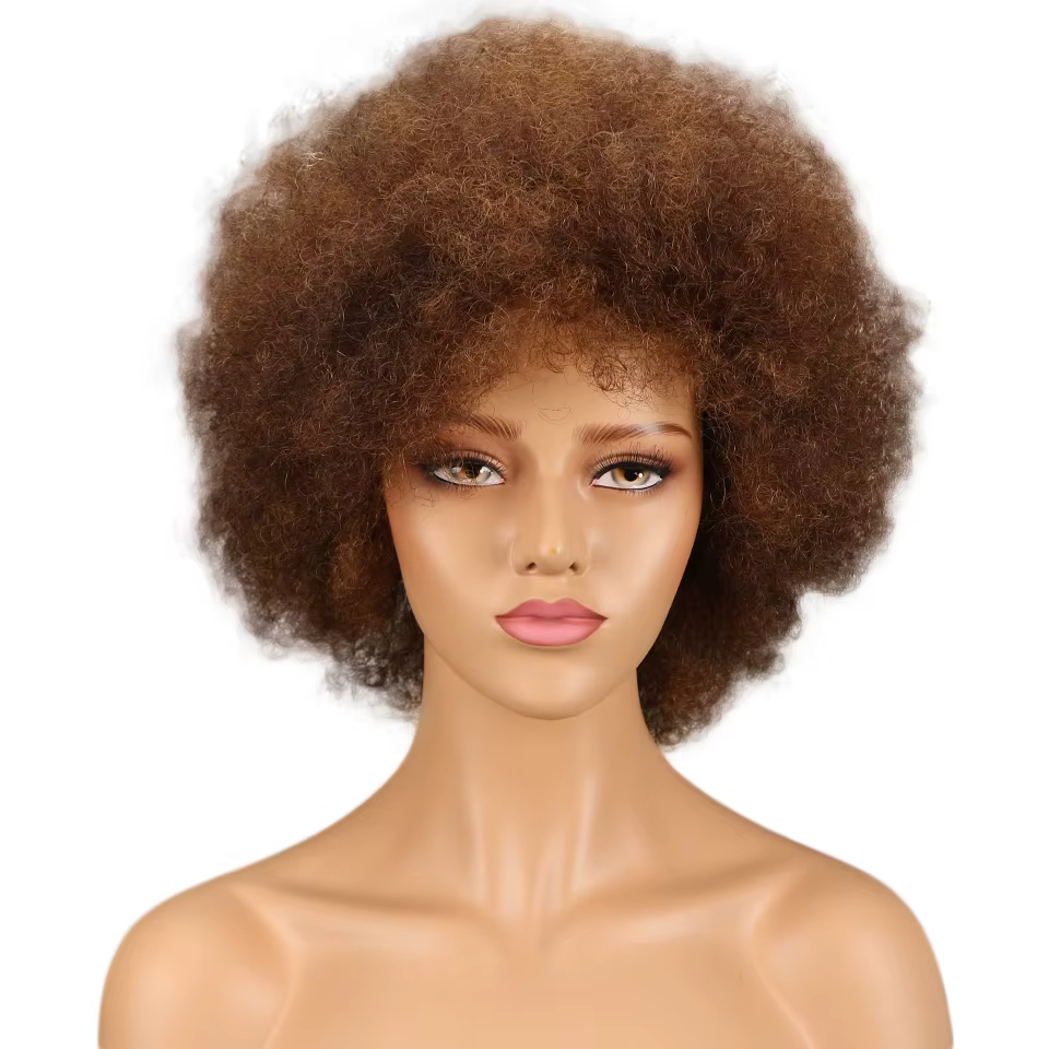 Perruques Bob bouclées afro crépues brésiliennes P4/30 #   Perruques de cheveux humains Remy de dens