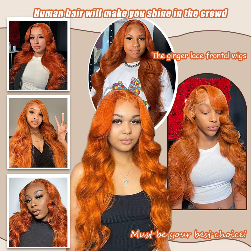 VideoOrange-Perruque Lace Front Wig Body Wave Naturelle, Cheveux Humains, 13x6, 200% de Densité, Pre