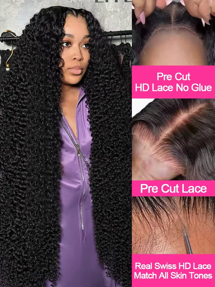 Perruque sans colle ondulée cheveux humains bouclés 13x6 13x4 Hd perruque frontale 200% 40 pouces pe