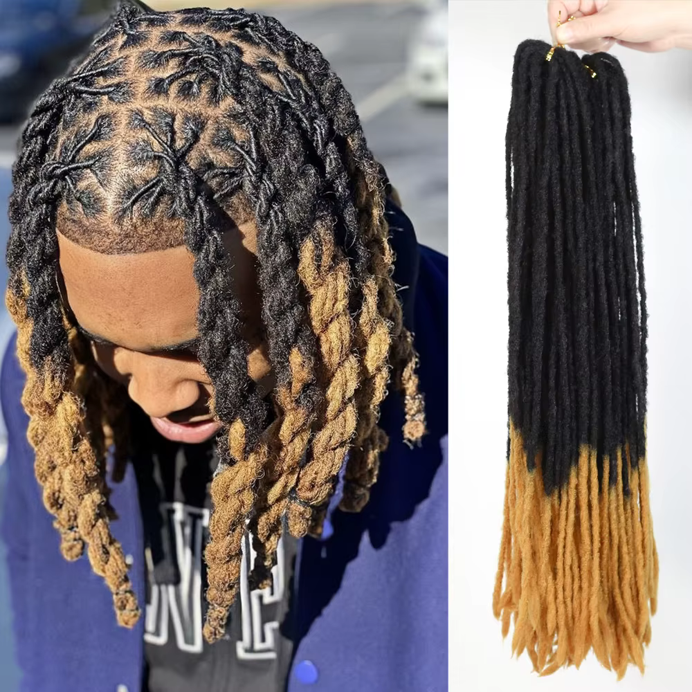 20 pouces doux Dreadlocks droite Crochet cheveux tresses Extensions de cheveux synthétiques Kanekalo