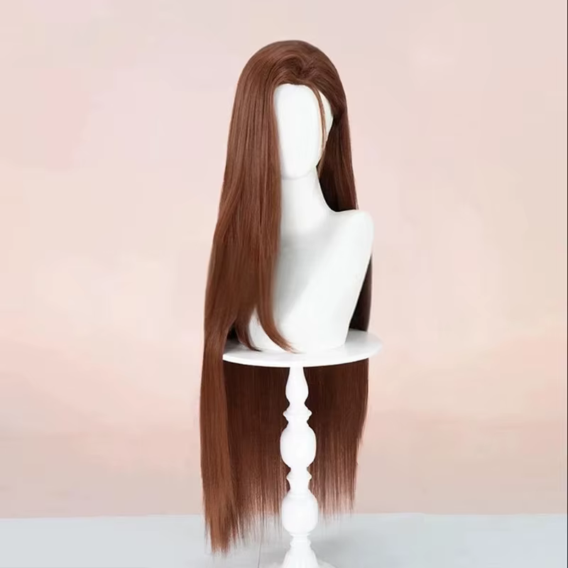 Perruque de Cosplay Hyuna de haute qualité, cheveux synthétiques longs et lisses, bruns, résistants 
