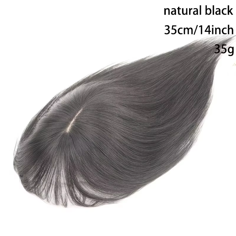 Topper de cheveux naturels à clipser avec frange, extension capillaire d'apparence naturelle pour la