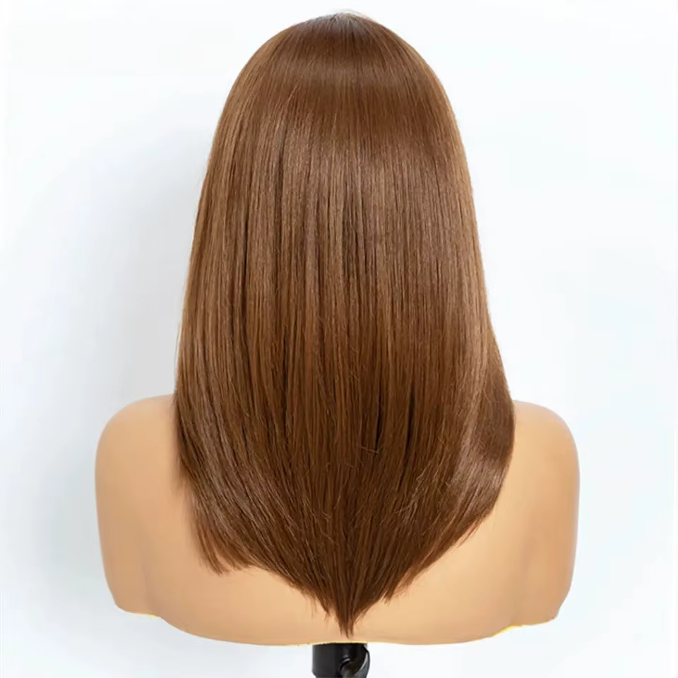 Perruque Lace Front Synthétique Noble 13X3, coupe Bob, avec raie libre, pré-épilée, 16 pouces, lisse