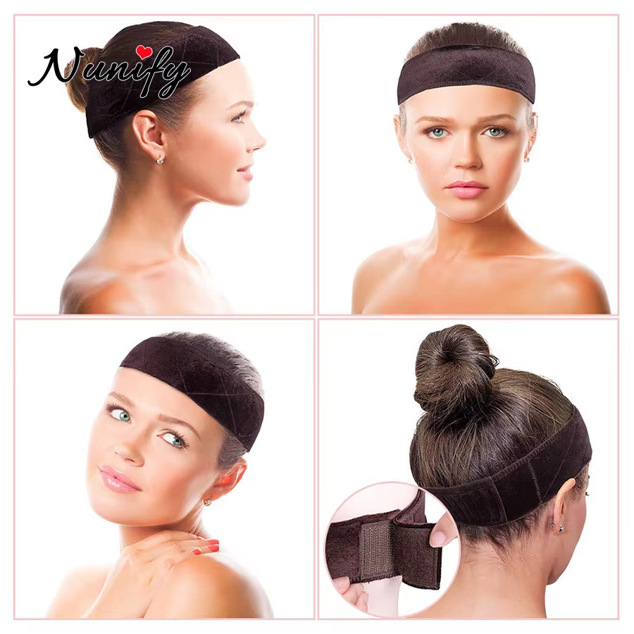 1 pièces perruque Grip bande marron velours bandeau écharpe tête bandeau de cheveux Extra tenir perr