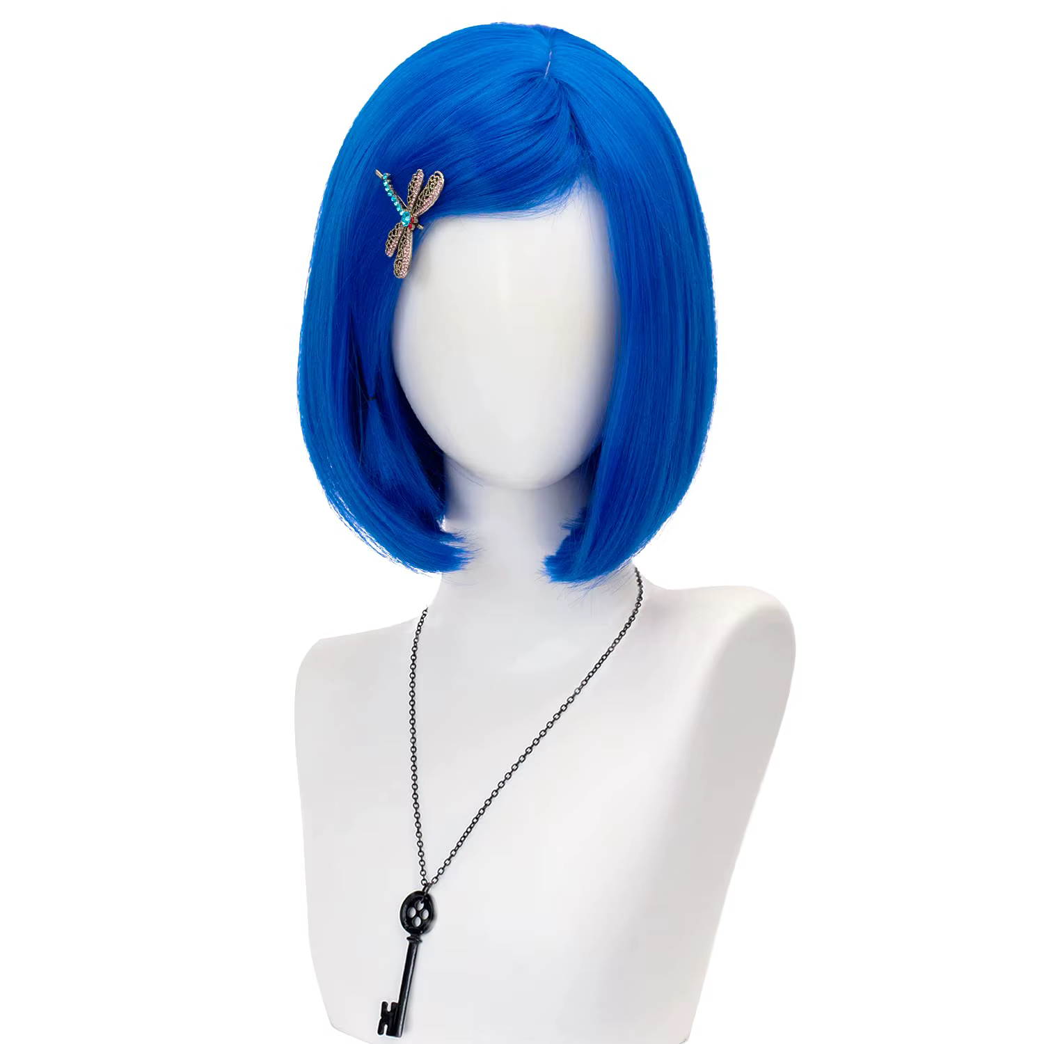 Caroline – perruques synthétiques courtes et droites pour femmes, 12 pouces, bleu foncé, pour Costum