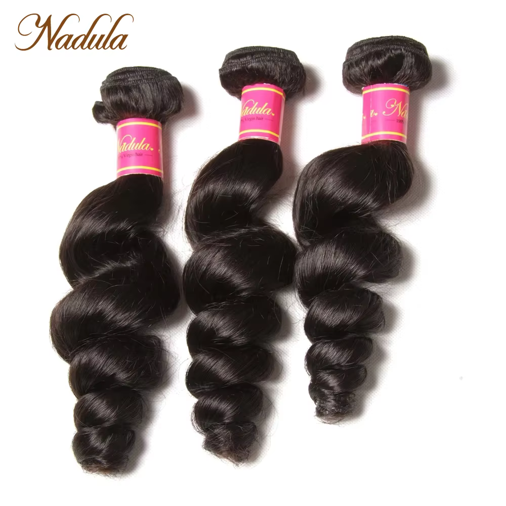 Nadula cheveux 3 pièce/lot brésilien vague lâche paquets 16-26 pouces cheveux armure faisceaux coule