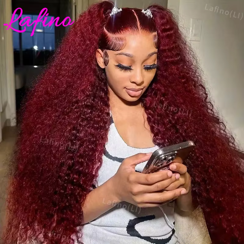 30 40 pouces 99J bordeaux 13x6 Hd dentelle frontale perruque de cheveux humains couleur rouge 13x4 d