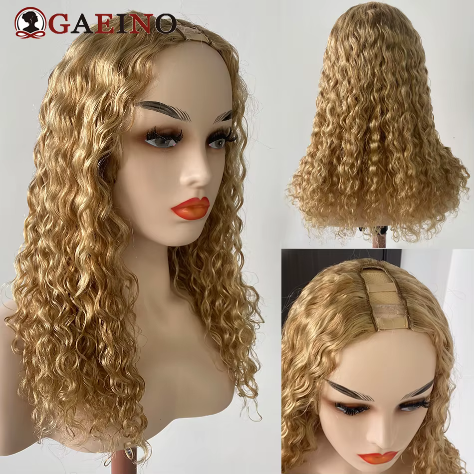180 densité vague d'eau U partie cheveux perruques P27-613 # vrais cheveux humains pas laisser U par