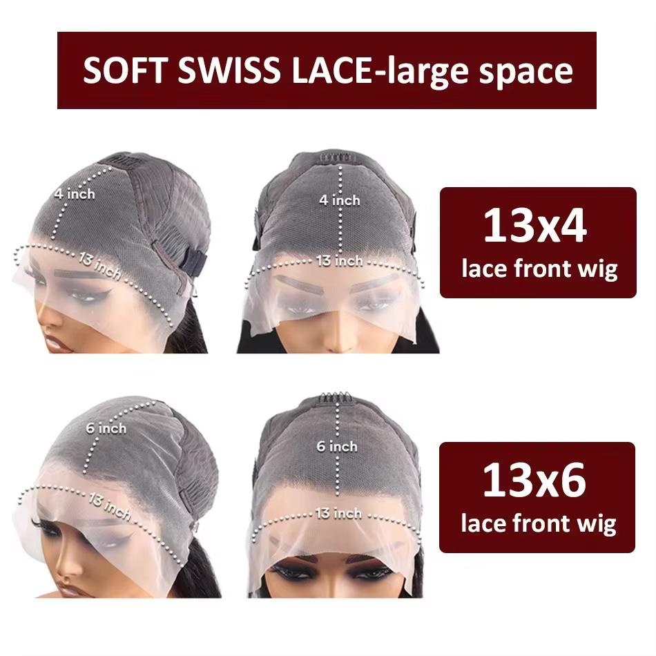 Perruques Lace Front en Cheveux Humains Brun Chocolat pour Femmes, Pré-épilées, 13x4 13x6, Perruque 