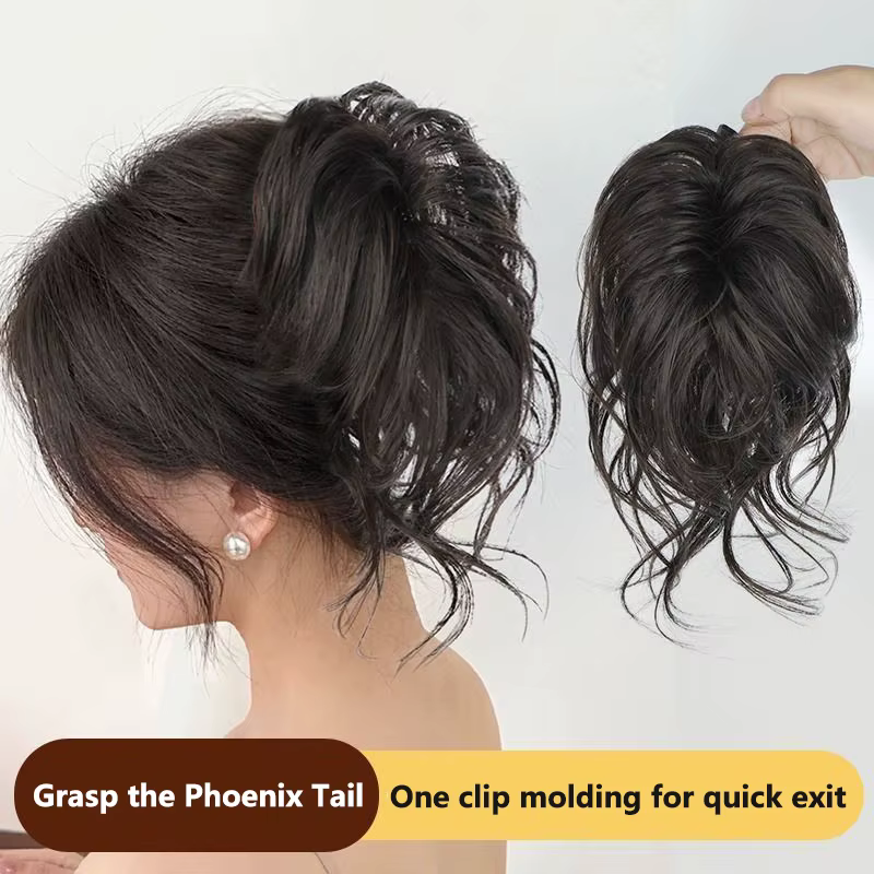 Chignon synthétique bouclé et volumineux, extension de cheveux naturelle à pince, postiche pour femm