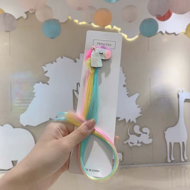 Perruques colorées licorne, pince à cheveux, cadeau pour enfants, décoration de fête d'anniversaire 