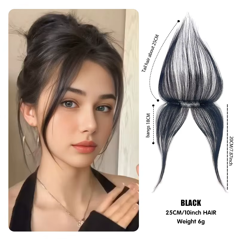 Franges frontales naturelles pour femmes, perruque frange française 3D, pièces de cheveux, pièce de