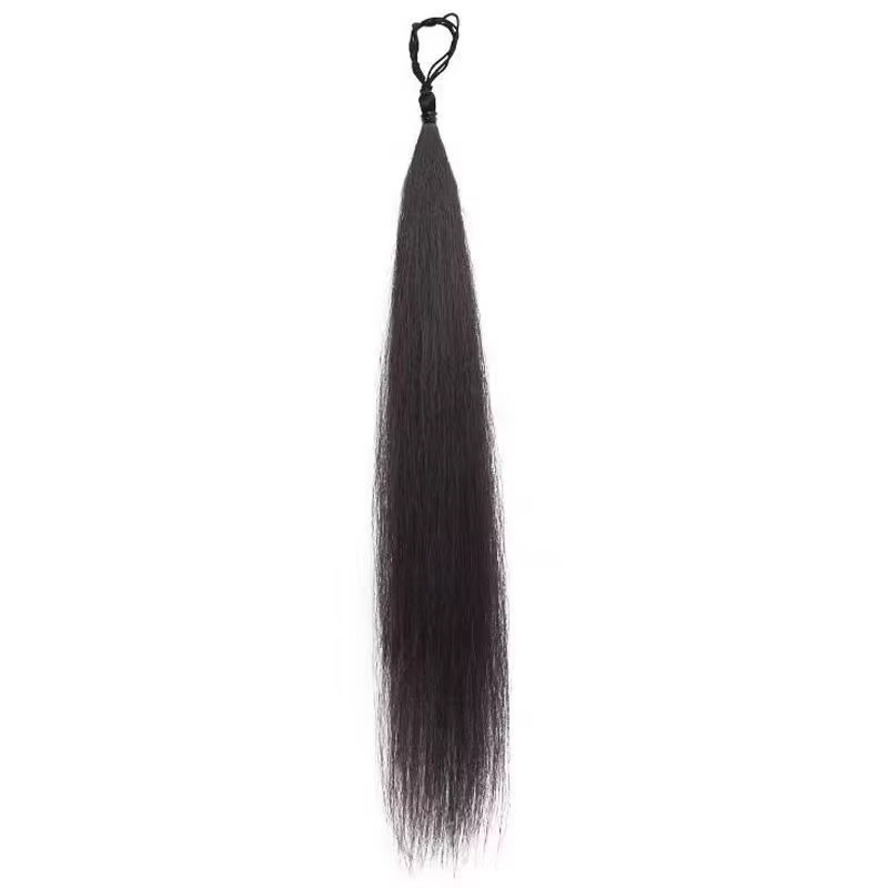 Couleur unie dame fibre synthétique enroulement boule anneau de cheveux perruque bourgeon cheveux ch