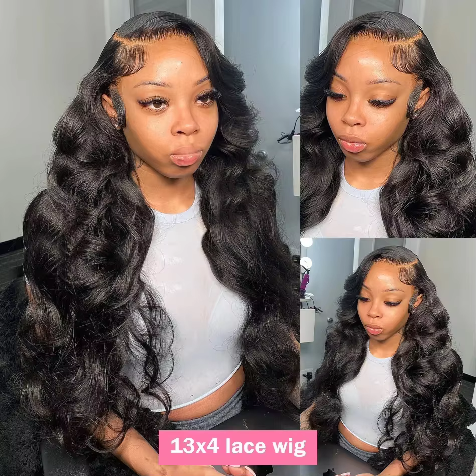 Perruque 360 Full Lace sans colle à cordon de serrage, cheveux humains ondulés, pré-épilée, HD 13x6