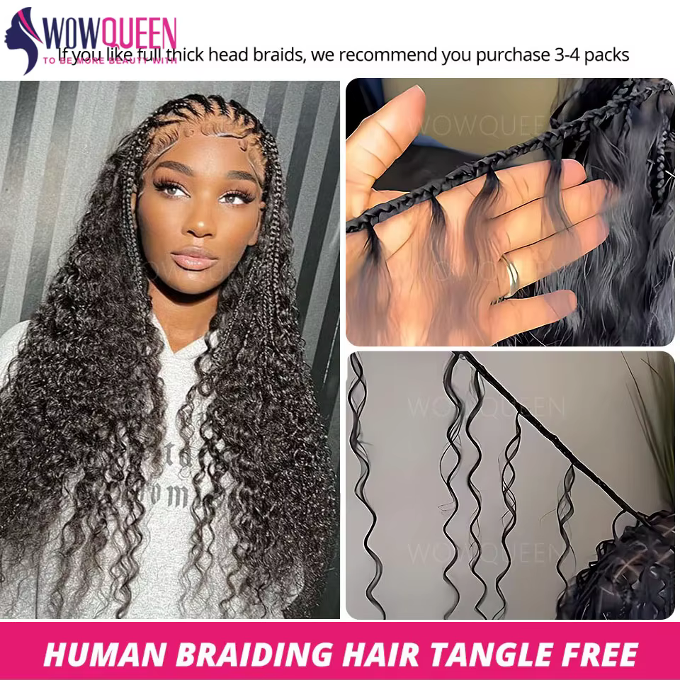 Deep Wave Cheveux Humain En Vrac Pour Tissage Bouclé Cheveux Humain Tresse Meches Boho Brésilien 100
